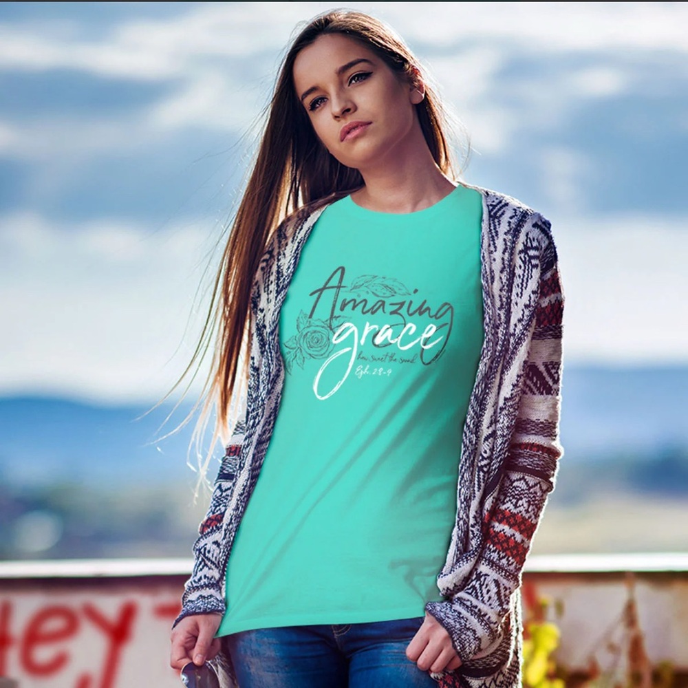 Kerusso "Amazing Grace" Women's Cotton Short Sleeve T-shirt - Picture 4 of 4